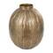 12" Brass Metal Snakeskin Inspired Vase with Dimensional Wavy Accents